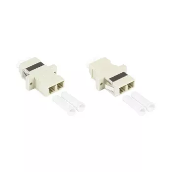 GoodConnections adattatore in fibra ottica LC/UPC a LC/UPC duplex, OM2 multimodale, bussola in ceramica, custodia in plastica con flangia, grigio (LW-K202)