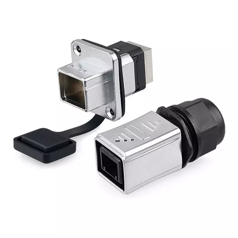 GoodConnections Industrial Connector S6 - spina non popolata, foro RJ45, metallo, Good Connections®