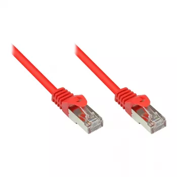 GoodConnections Alcasa cavo patch Cat5e RJ-45, 0,15m, rosso, connettori placcati in oro