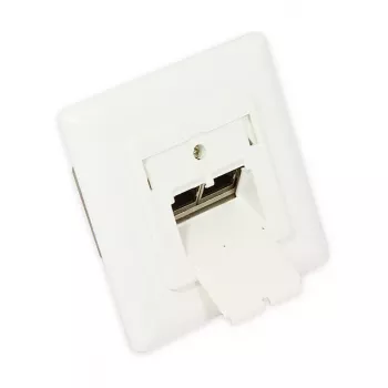 GoodConnections presa di rete a parete Cat.6A, 2xRJ45, schermata, da incasso, compatibile con design, ingresso cavo verticale, bianco perla RAL1013 (GC-N0021)