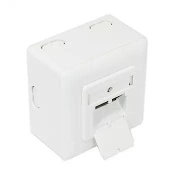 GoodConnections presa di rete Cat.6, 2xRJ45, schermata, da parete, ingresso cavo verticale, bianco segnale RAL9003 (GC-N0026)