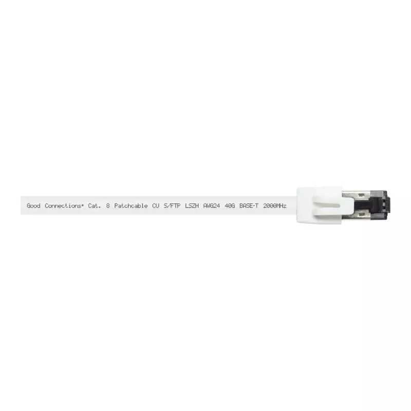 GoodConnections RNS® cavo patch Cat.8.1 S/FTP, PiMF, LSZH, 2000MHz, 40Gbit/s, bianco, 0,5m