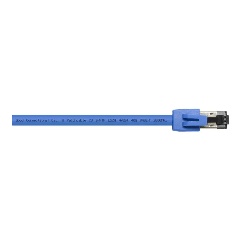 GoodConnections RNS® cavo patch Cat. 8.1, S/FTP, PiMF, senza alogeni (LSZH), 2000MHz, 40Gbit/s, blu, 2m