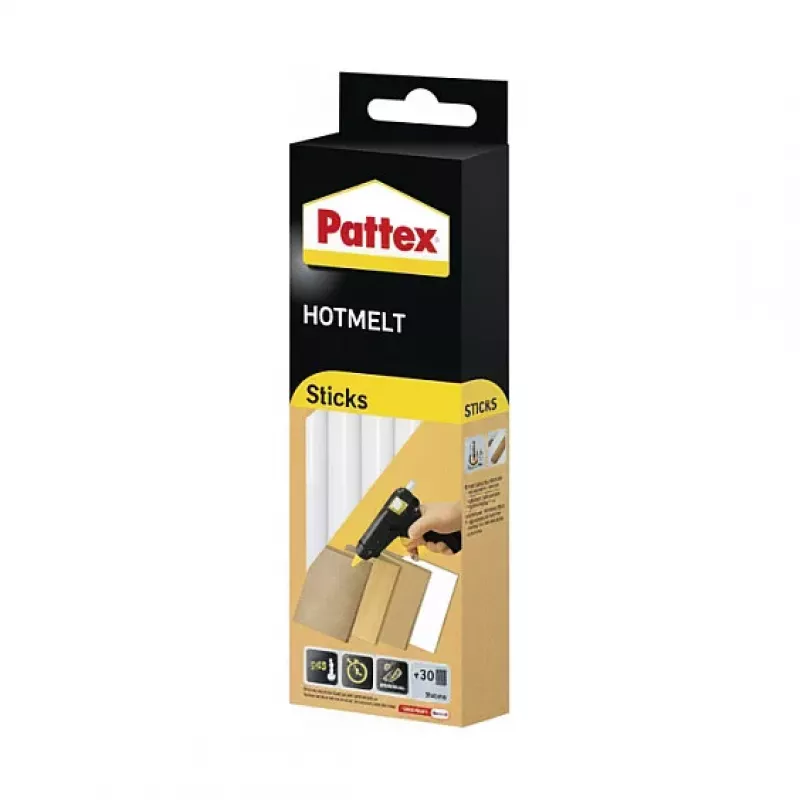 Pattex stick di colla a caldo Hot Supermatic, 9H PTK6, 6 x 200 mm, diametro 11 mm, trasparente