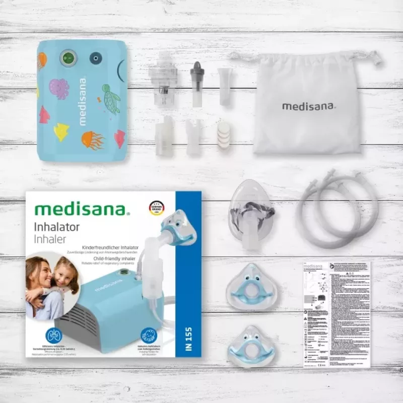 MEDISANA inalatore IN 155 nebulizzatore a compressore bianco/blu