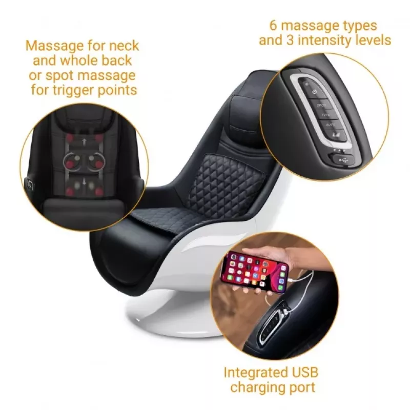 Medisana RS 660 poltrona lounge massaggiante Shiatsu con calore, nero