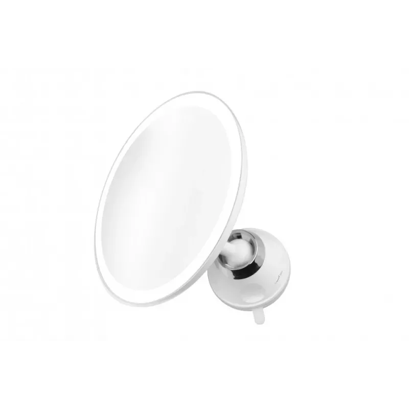 Medisana CM 850 specchio cosmetico LED con ingrandimento 5x, LED bianco luce diurna, sensore touch, rotazione 360°, argento