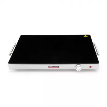 Gastroback 42491 Design piastra riscaldante - 200 W, acciaio inox e vetro, 120 °C