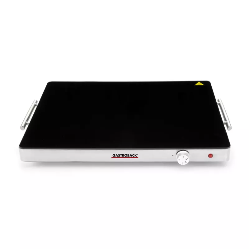Gastroback 42491 Design piastra scaldavivande, 400 W, fino a 110°C, area riscaldante 540 x 410 mm, vetro