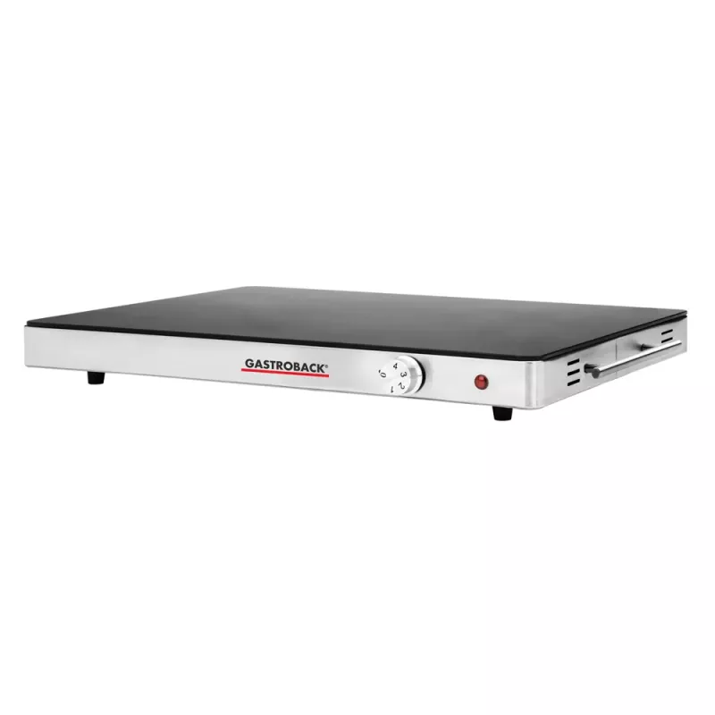 Gastroback 42491 Design piastra scaldavivande, 400 W, fino a 110°C, area riscaldante 540 x 410 mm, vetro