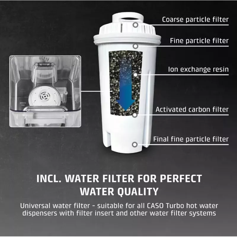 CASO HW 666 Inox Turbo distributore acqua calda 2,7L 2600W acciaio inox/nero
