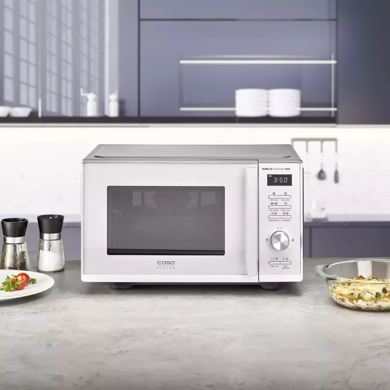 CASO Chef HCMG 25 microonde - 900W, aria calda e grill, 25L, acciaio inox