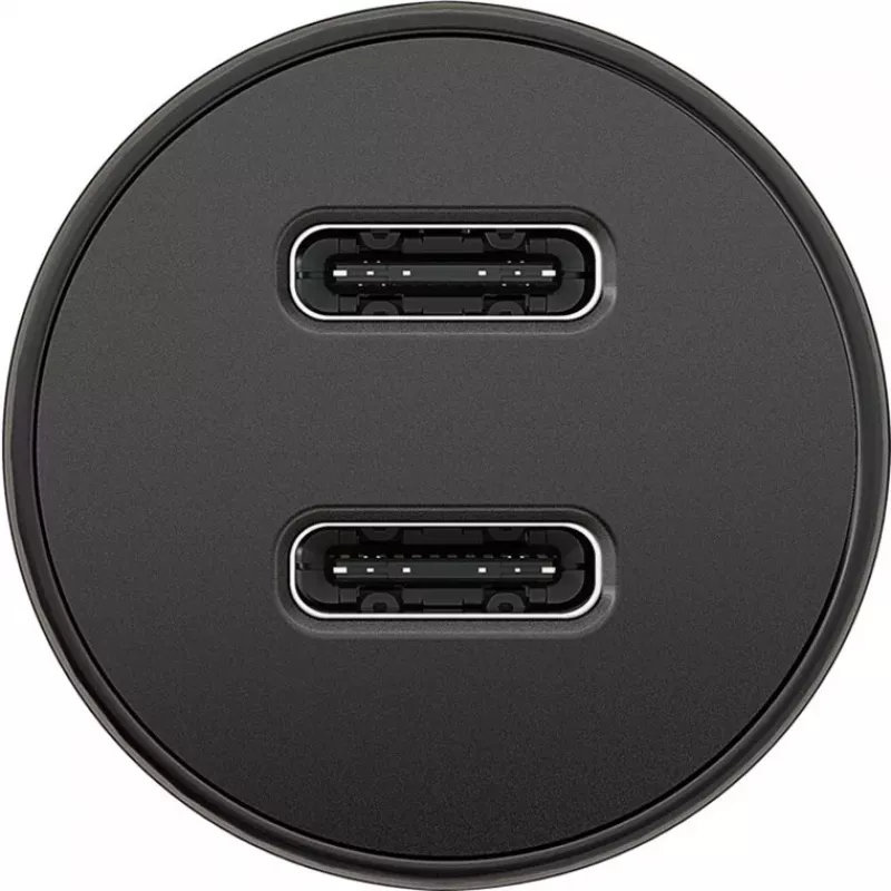 GOOBAY Caricabatterie auto fast dual-USB-C PD (Power Delivery), nero - 30W (12/24V) adatto per dispositivi con USB-C