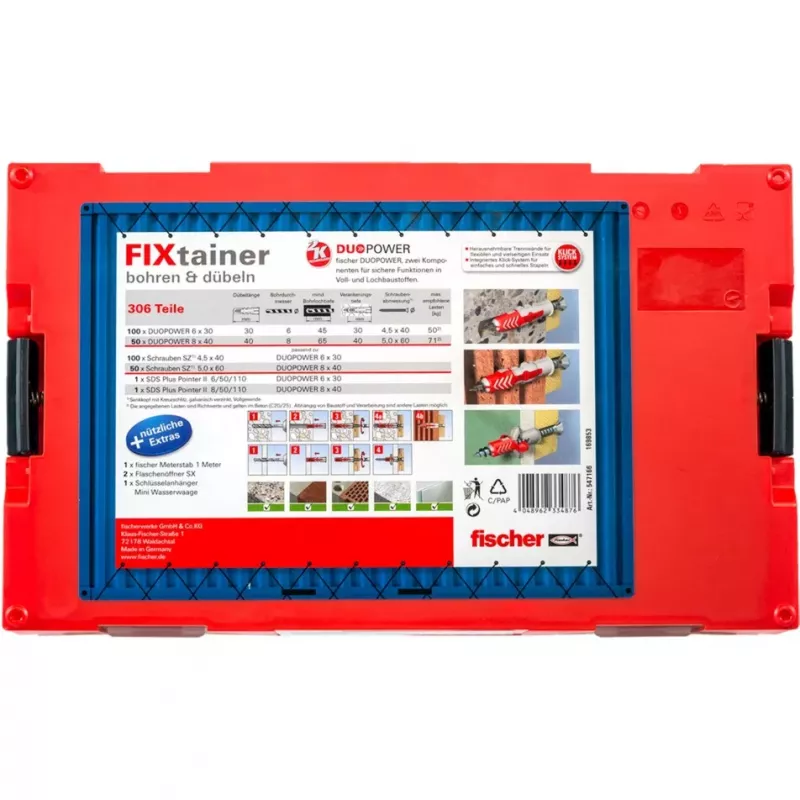 Fischer FIXtainer assortimento di punte e tasselli