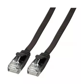 EFB Cavo patch piatto RJ45 Cat.6A U/UTP PVC 0,25m nero