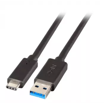 EFB Elektronik Cavo USB 3.2 Gen 1 SuperSpeed, connettore maschio Type-A su connettore maschio Type-C, 3A, 5 Gbit/s, 0,5 m, nero