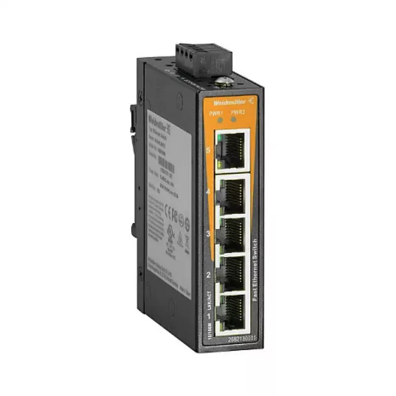 WEIDMUELLER IE-SW-EL05-5TX Switch industriale Fast Ethernet unmanaged, 5x RJ45, guida DIN
