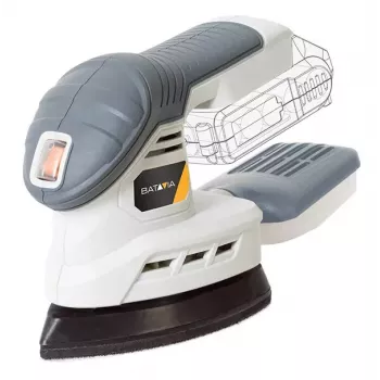 Batavia Levigatrice a delta a batteria 18V (solo utensile) - piattaforma Maxxpack 18V, platorello delta, velcro, aspirazione polvere, impugnatura soft