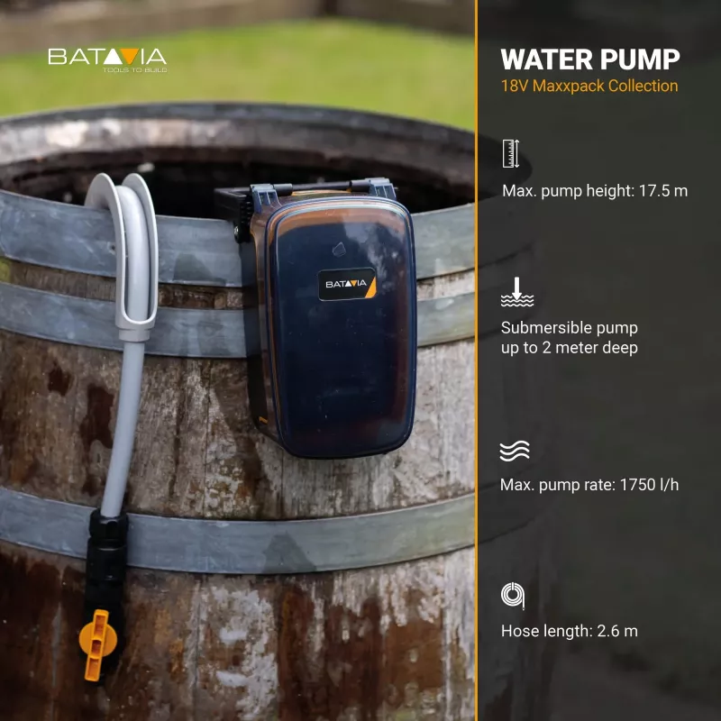 Batavia pompa dell'acqua 18V, senza batteria e caricabatterie