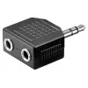 Goobay adattatore AUX per cuffie jack 3,5 mm splitter 1-a-2, 0,2 m, nero