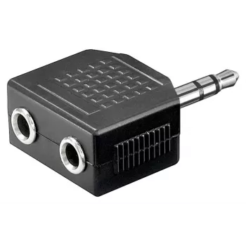 Goobay Adattatore cuffie AUX jack 3,5 mm splitter 1-to-2, 0,2 m, nero