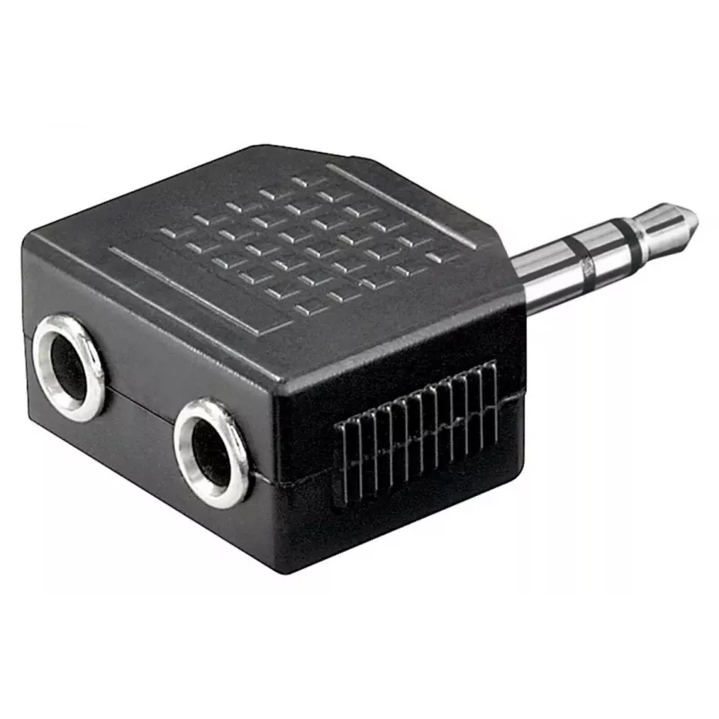 Goobay adattatore AUX per cuffie jack 3,5 mm splitter 1-a-2, 0,2 m, nero