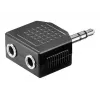 Goobay adattatore AUX per cuffie jack 3,5 mm splitter 1-a-2, 0,2 m, nero