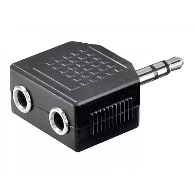 Goobay adattatore AUX per cuffie jack 3,5 mm splitter 1-a-2, 0,2 m, nero