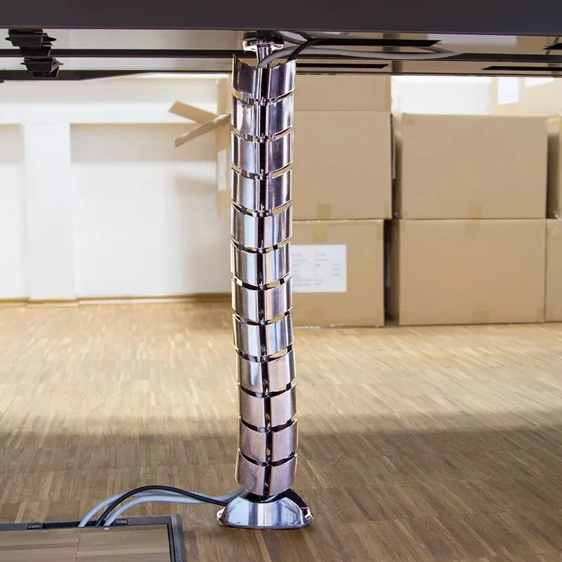 LogiLink KAB0064 organizzatore di cavi verticale flessibile, metallo, 72 cm, argento