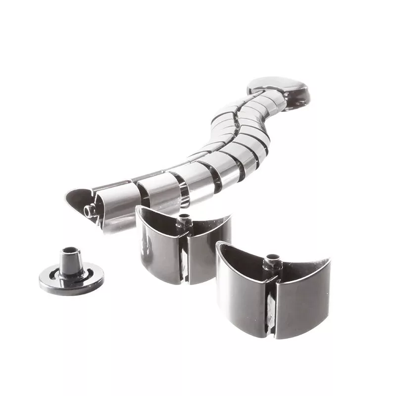 LogiLink KAB0064 organizzatore di cavi verticale flessibile, metallo, 72 cm, argento
