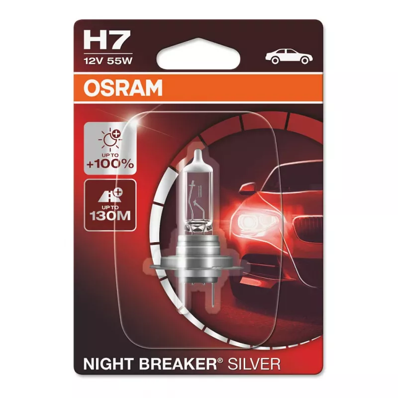 OSRAM NIGHT BREAKER SILVER H7 64210NBS lampadina alogena, PX26d, scatola pieghevole