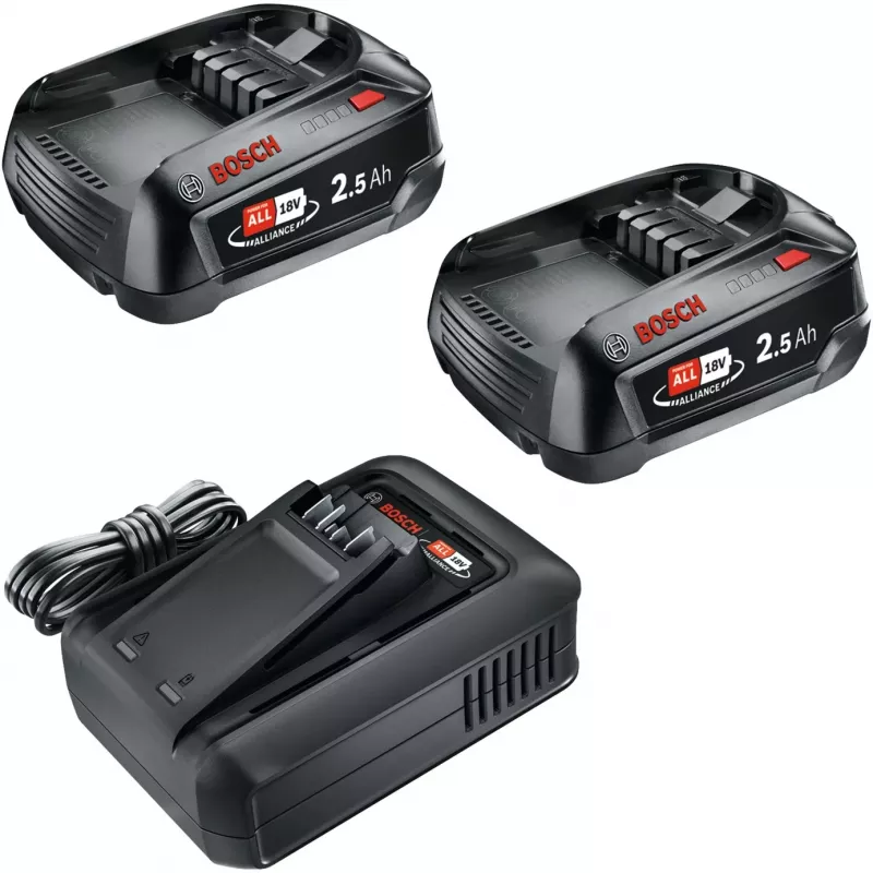 Bosch 18V Starter Set 2 batterie da 2,5 Ah + caricabatterie AL 18V-44 (1600A031T5)