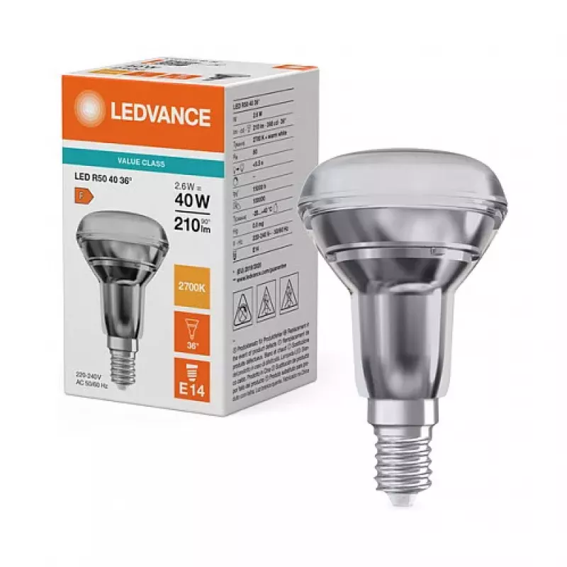 Osram R504036 2,6W 827 E14 P lampada LED a riflettore 210 lm 2700K bianco caldo