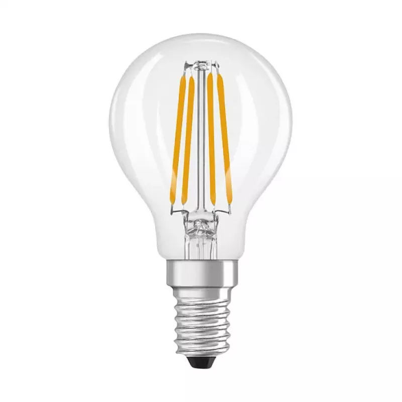 OSRAM CLP40 DIM 3.4W 827 FIL CL E14 P lampadina LED a goccia dimmerabile trasparente 2700K