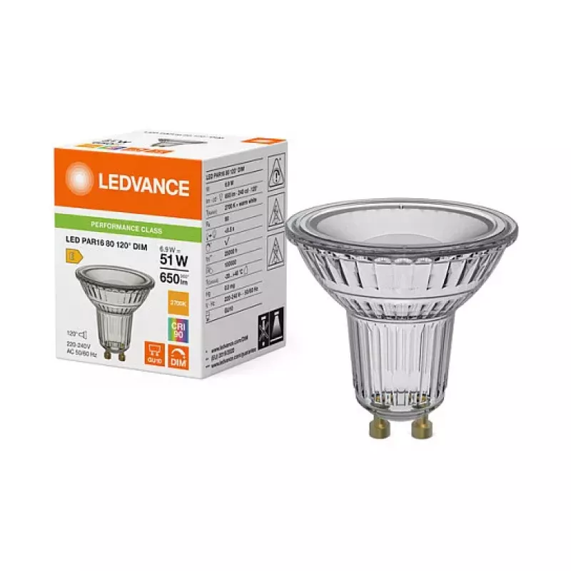 OSRAM LED PAR16 80 120° DIM P 6.9W 927 GU10 lampada LED a riflettore dimmerabile