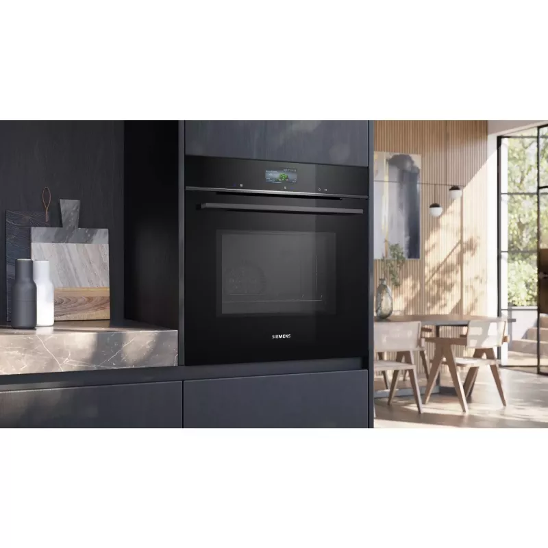 SIEMENS HM736GAB1 iQ700 forno da incasso con microonde, nero, 60 cm, Home Connect