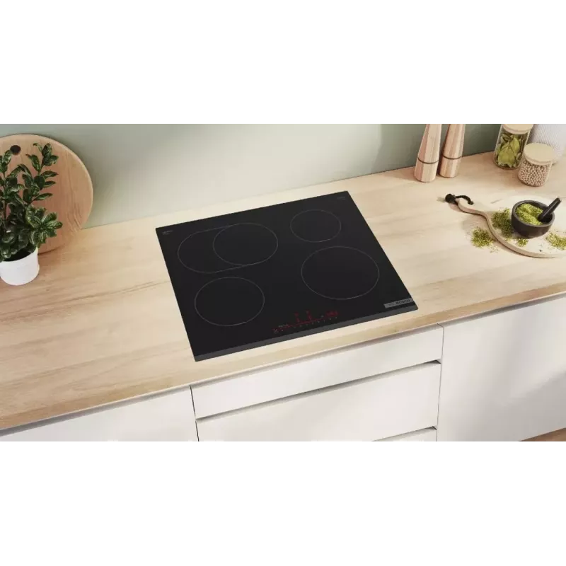 Bosch PIF631HB1E piano cottura a induzione, 4 zone, comandi touch, senza cornice, 59,2 cm, timer, blocco bambini, nero
