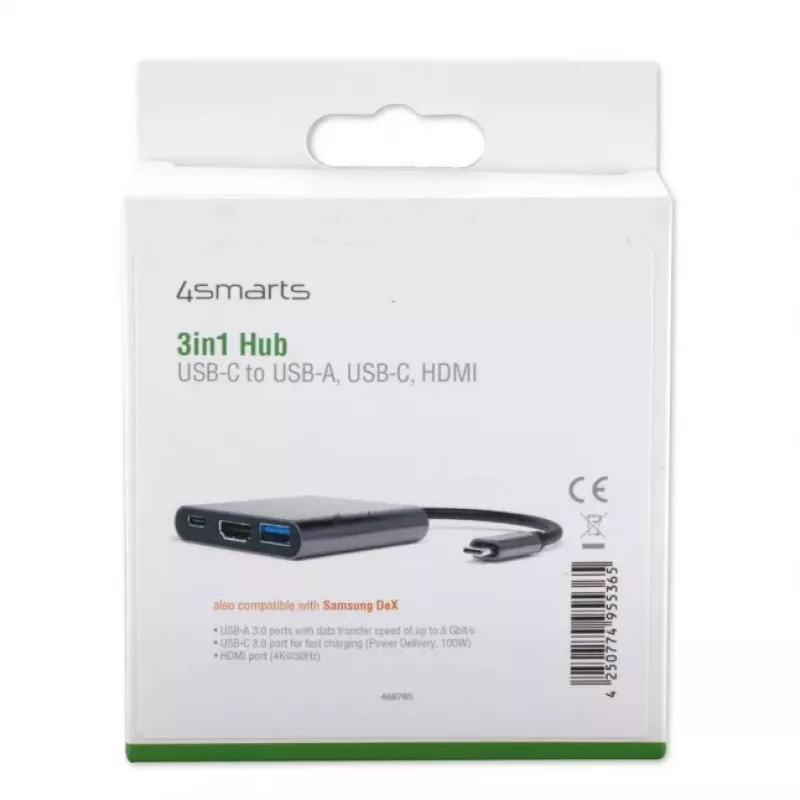 4SMARTS hub 3in1 con funzione DeX, grigio