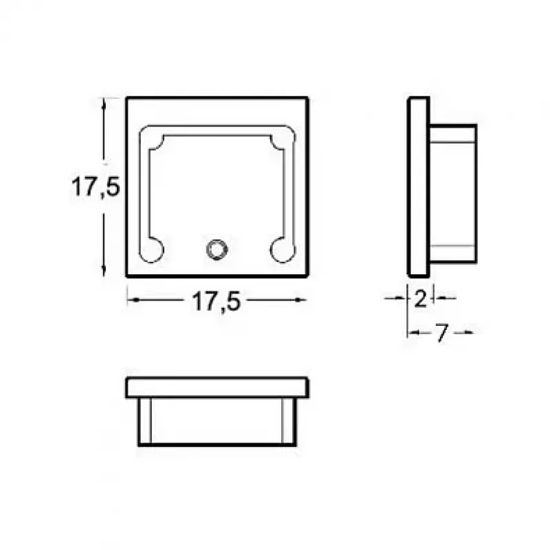 Brumberg 53039260 set terminali per profili LED QUALITYFLEX, argento, plastica