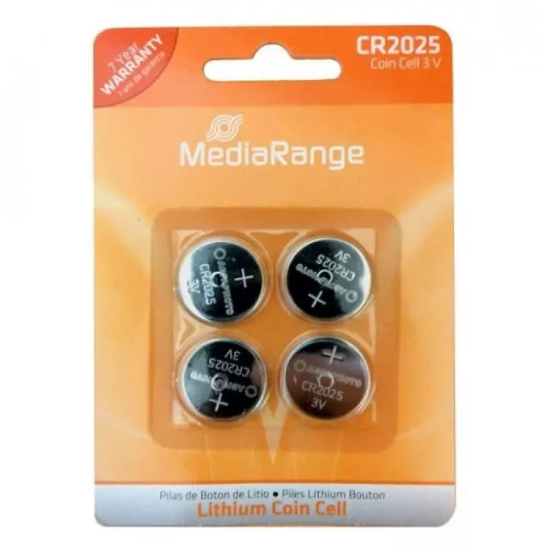 MediaRange MRBAT131 CR2025 3V al litio, 4 pz.