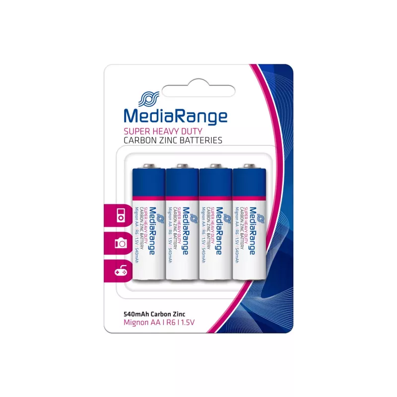 MEDIARANGE MRBAT144 batteria zinco-carbone AA 1,5V confezione da 4