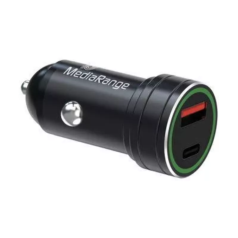 MEDIARANGE MRMA120 caricabatterie da auto USB-C 20W con Power Delivery, nero