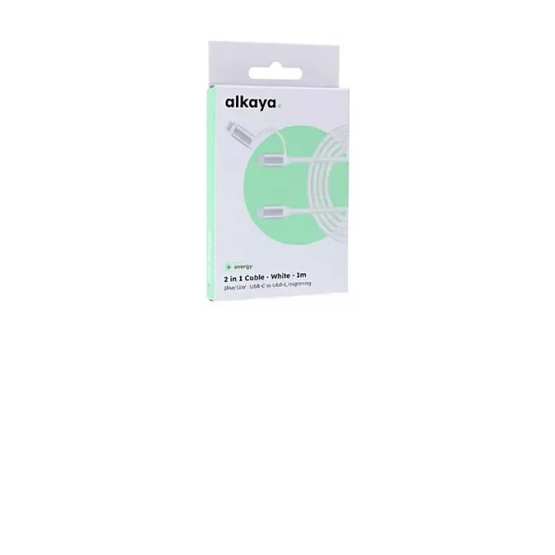 ALKAYA Speed Flex Cavo dati e ricarica 2 in 1 USB-C - Lightning ad alta lucentezza 15W/12W 1m bianco (CL-60027)