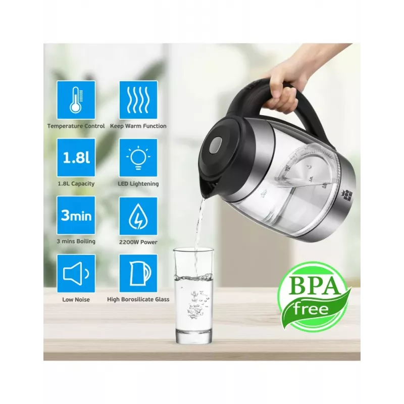ForMe FKG-458 bollitore wireless 1,8 L acciaio inox / nero