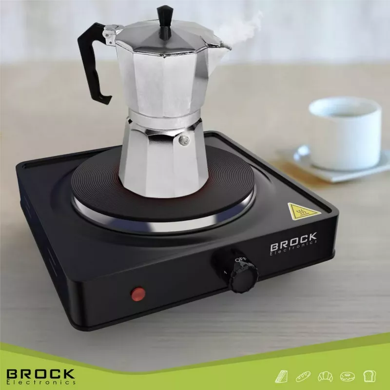 Brock EP 100 BK piastra elettrica singola, 1500 W, nero