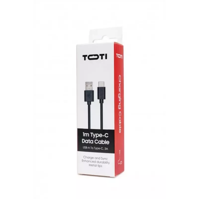 SEEK TOTI USB-A a Type-C, cavo dati PVC 1m 3A, nero