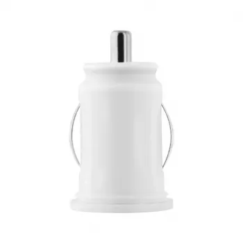 TOTI caricabatterie da auto dual USB con cavo Micro-USB 1m 2,1A, bianco