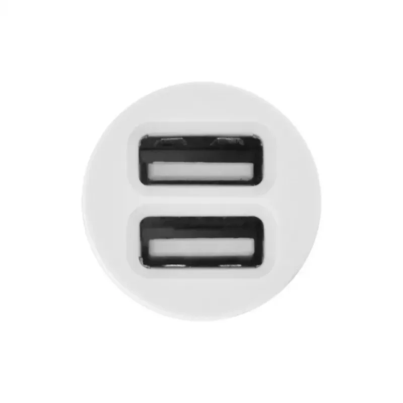 TOTI caricabatterie da auto dual USB con cavo Micro-USB 1m 2,1A, bianco
