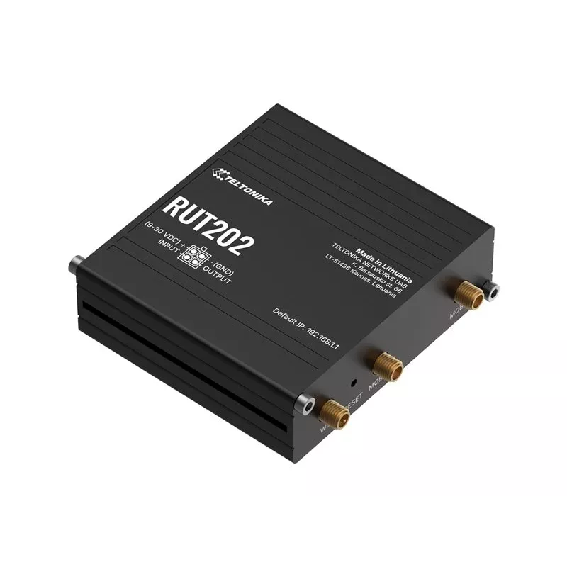 Teltonika RUT202 - router wireless 4G LTE, Wi-Fi 4, 2x Ethernet, guida DIN