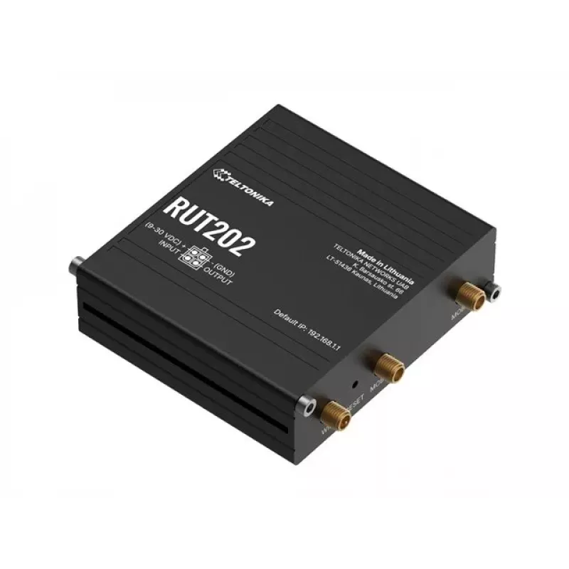 Teltonika RUT202 - router wireless 4G LTE, Wi-Fi 4, 2x Ethernet, guida DIN